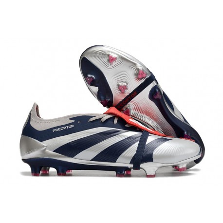 adidas Predator Elite Fold-over Tongue FG Silver Svart Röd 