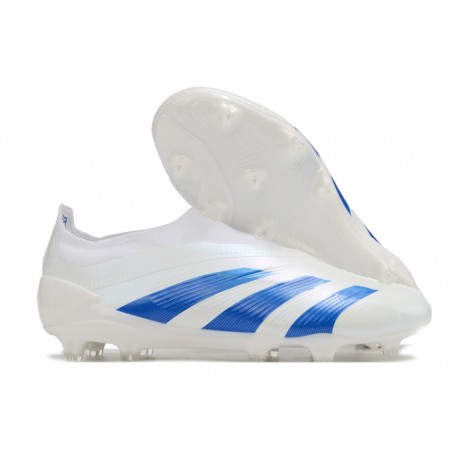 Adidas Predator Elite Laceless FG Fotbollsskor Vit Blå