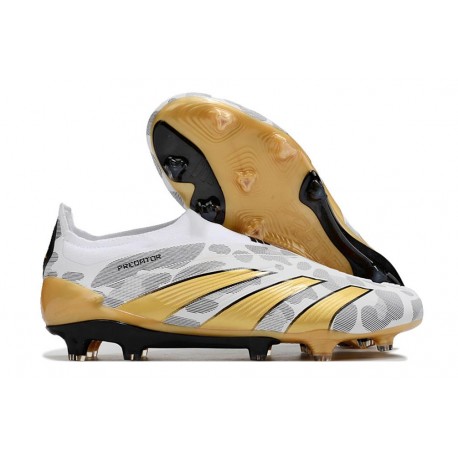 Adidas Predator Elite Laceless FG Fotbollsskor Guld Vit Grå