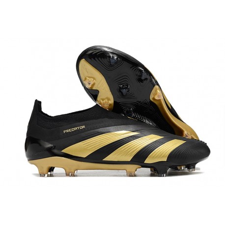 Adidas Predator Elite Laceless FG Fotbollsskor Svart Guld 