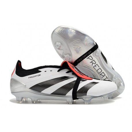 adidas Predator Elite Fold-over Tongue FG Vit Svart Röd 