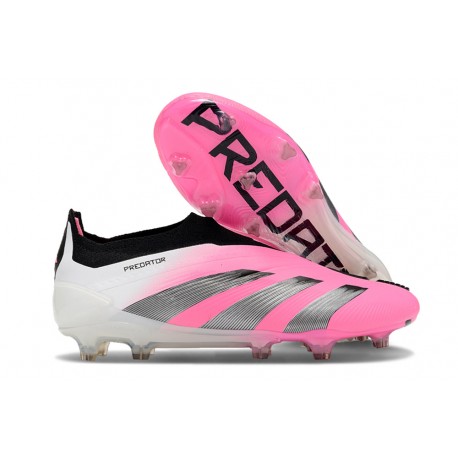 Adidas Predator Elite Laceless FG Fotbollsskor Rosa Vit Svart