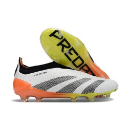 Adidas Predator Elite Laceless FG Fotbollsskor Vit Svart Orange