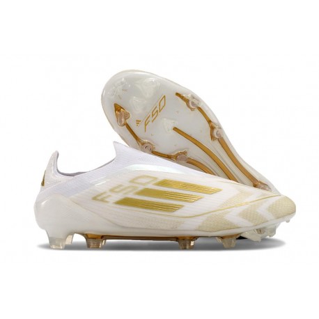 Fotbollsskor Adidas F50 Elite LL FG Vit Guld