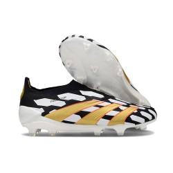 Adidas Predator Elite Laceless FG Fotbollsskor Svart Vit Guld