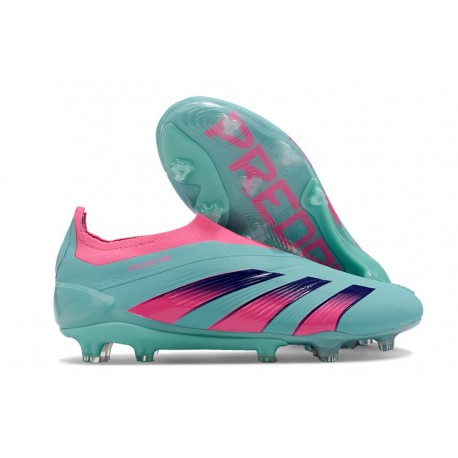 Adidas Predator Elite Laceless FG Fotbollsskor Blå Rosa