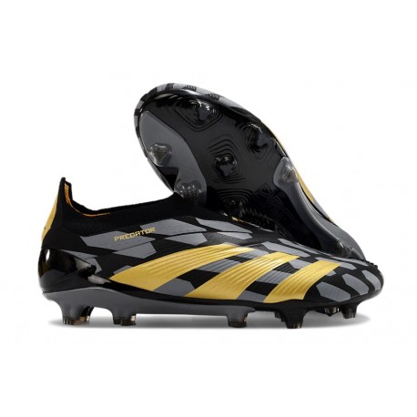 Adidas Predator Elite Laceless FG Fotbollsskor Svart Guld