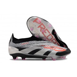 Adidas Predator Elite Laceless FG Fotbollsskor Svart Silver Röd 