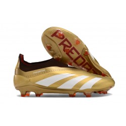 Adidas Predator Elite Laceless FG Fotbollsskor Guld Vit Röd