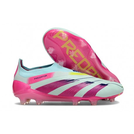 Adidas Predator Elite Laceless FG Fotbollsskor Blå Rosa