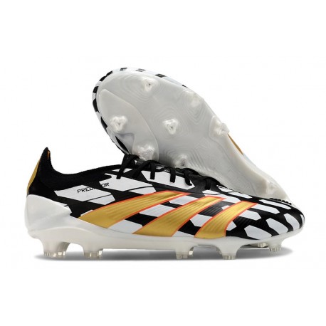 Adidas Predator 24 Elite FG Svart Vit Guld