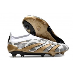 Adidas Predator Elite Laceless FG Fotbollsskor Guld Vit Grå