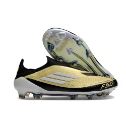 Fotbollsskor Adidas F50 Elite LL FG Guld Svart Vit